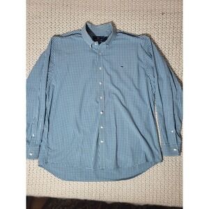 Vineyard Vines Mens XXL Slim Fit Whale Shirt Gingham Long Sleeve Button Down